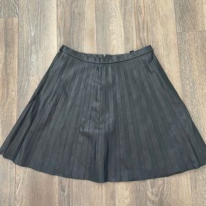 Faux Leather J Crew Pleated Black Leather Skirt. Size 4
